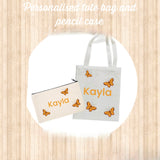 Personalised canvas tote bag & pencil case