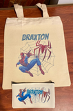 Personalised canvas tote bag & pencil case