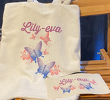 Personalised canvas tote bag & pencil case
