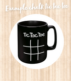 Chalk mug tic tac toe