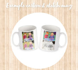 Personalised photo cartoon / sketch mugs